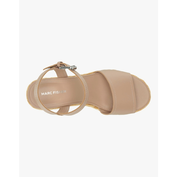 Marc Fisher Women Braided Raffia Chunky Platform Sandals 9.5 M Tan Beige - Picture 4 of 16